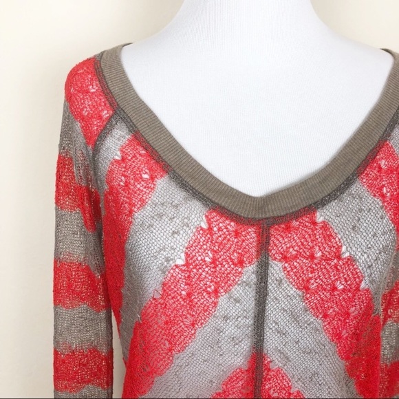 ‼️CLEARANCE‼️ Free People Mesh V-Neck Long Sleeve Top - Picture 2 of 7